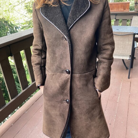 Vintage Women’s Genuine Sheepskin/Shearling Coat 34/US 2 - Picture 2 of 4